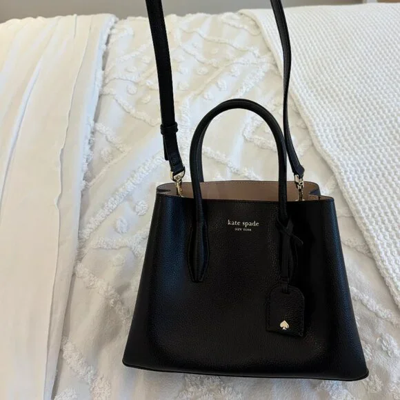 kate spade black pebbled leather satchel - Picture 4 of 5